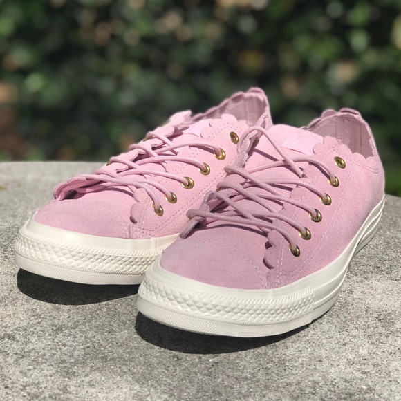 Converse CTAS OX Frilly Thrills Suede Sneakers - Picture 3 of 10